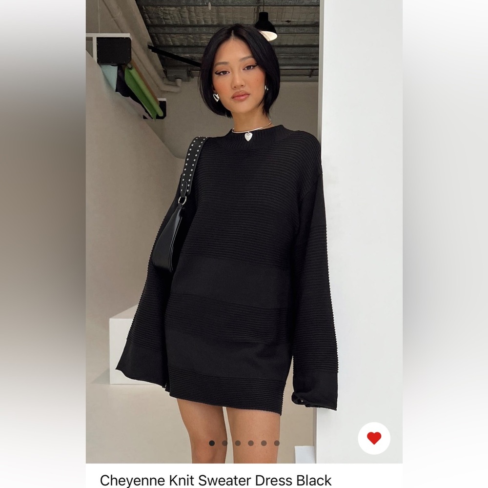 Black Oversized Sweater Dress